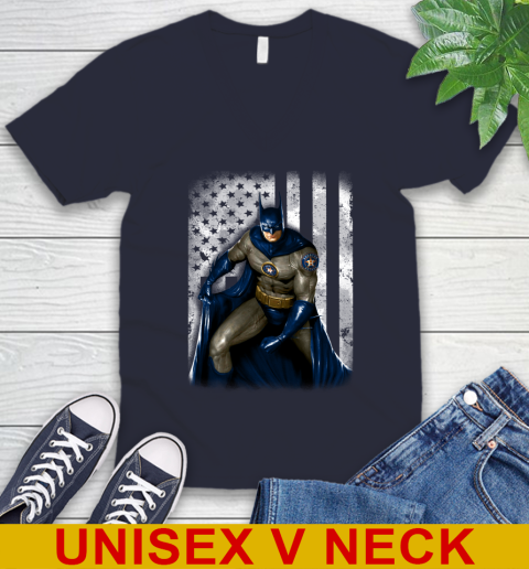 Houston Astros MLB Baseball Batman DC American Flag Shirt V-Neck T-Shirt 3 Houston Astros MLB Baseball Batman DC American Flag Shirt V-Neck T-Shirt - Image 3