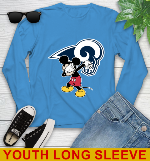 Los Angeles Rams NFL Football Dabbing Mickey Disney Sports Youth Long Sleeve 8