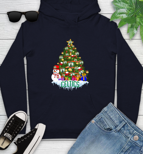 Boston Celtics Merry Christmas NBA Basketball Sports Youth Hoodie 4