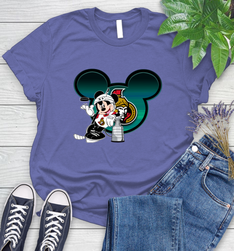 NHL Ottawa Senators Stanley Cup Mickey Mouse Disney Hockey T Shirt Women's T-Shirt 11