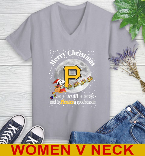 Pittsburgh Pirates Merry Christmas To All And To Pirates A Good Season MLB Baseball Sports Women's V-Neck T-Shirt 4