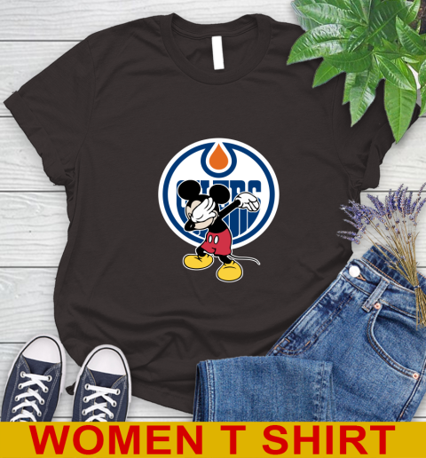 Edmonton Oilers NHL Hockey Dabbing Mickey Disney Sports Women's T-Shirt 8