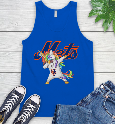 New York Mets MLB Baseball Funny Unicorn Dabbing Sports Tank Top 5