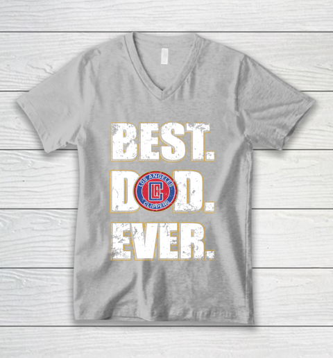 NBA LA Clippers Basketball Best Dad Ever Family Shirt V-Neck T-Shirt 3