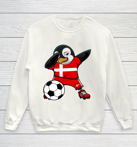 Dabbing Penguin Denmark Soccer Fans Jersey Football Lovers Youth Sweatshirt