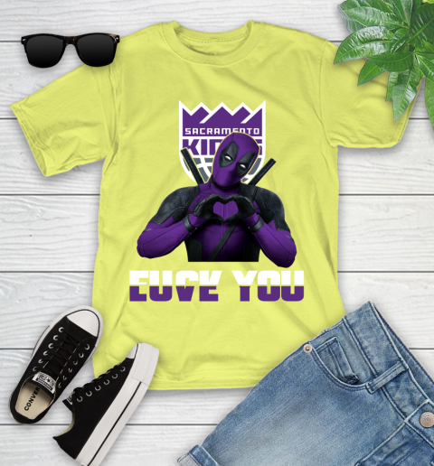 NBA Sacramento Kings Deadpool Love You Fuck You Basketball Sports Youth T-Shirt 10