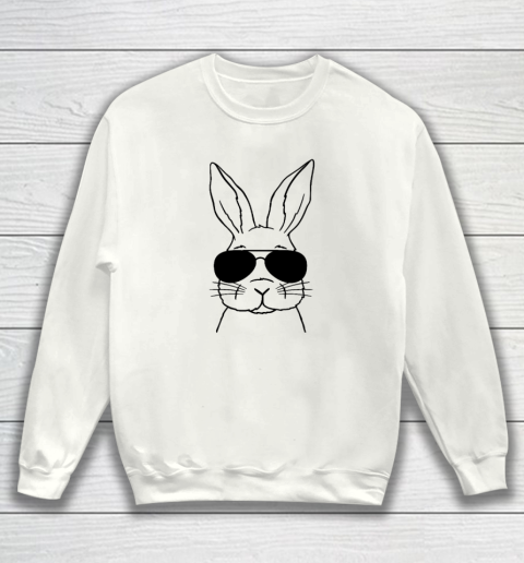 Easter Day Bunny Face Sunglasses Sweatshirt