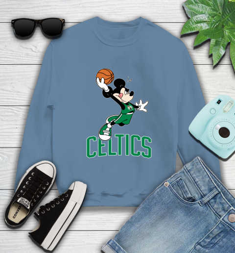 NBA Basketball Boston Celtics Cheerful Mickey Mouse Shirt Sweatshirt 8