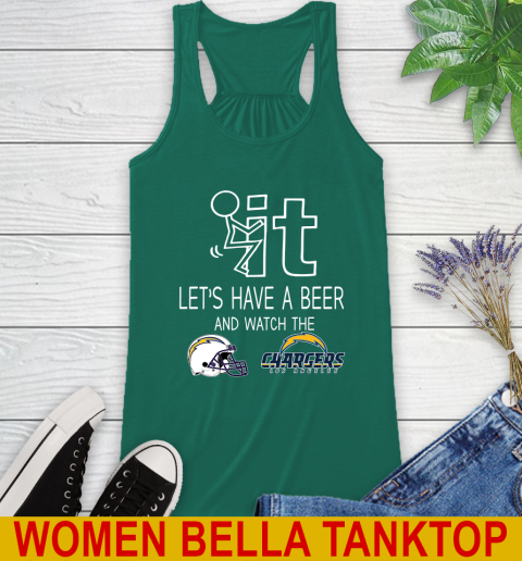 Los Angeles Chargers Football NFL Let's Have A Beer And Watch Your Team Sports Racerback Tank 5