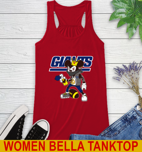 New York Giants NFL Football Mickey Peace Sign Sports Racerback Tank 6