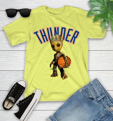Oklahoma City Thunder NBA Basketball Groot Marvel Guardians Of The Galaxy Youth T-Shirt 8