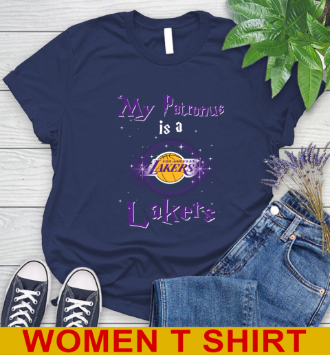 NBA Basketball Harry Potter My Patronus Is A Los Angeles Lakers Women's T-Shirt 12