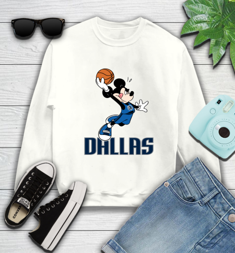 NBA Basketball Dallas Mavericks Cheerful Mickey Mouse Shirt Sweatshirt 2