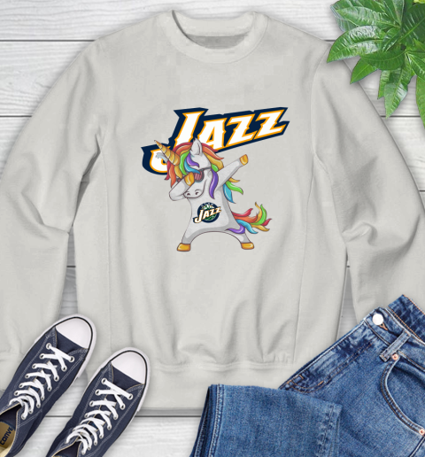 Utah Jazz NBA Basketball Funny Unicorn Dabbing Sports Sweatshirt 12