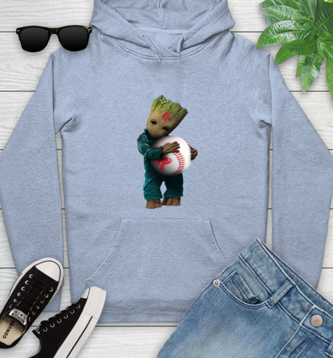 MLB Groot Guardians Of The Galaxy Baseball Sports Boston Red Sox Youth Hoodie 10