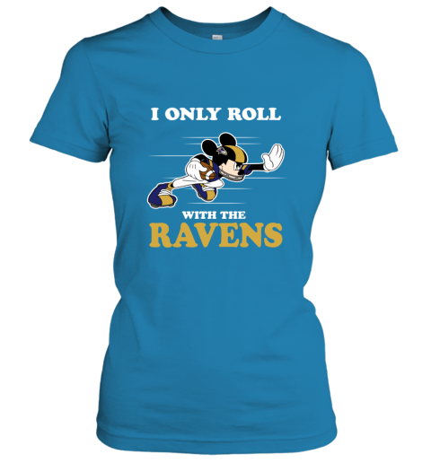 Mickey Mouse Only Roll With The Ravens NFL Baltimore Ravens Shirt