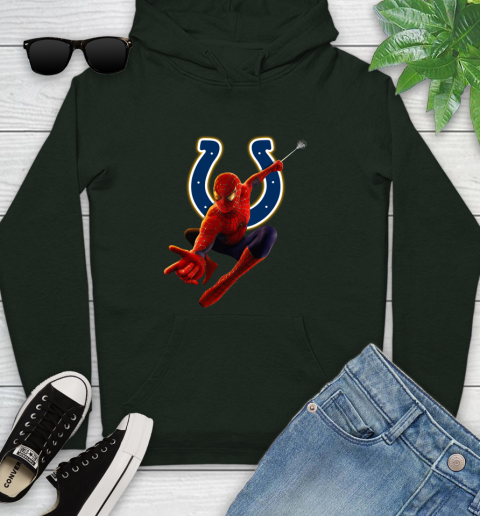 NFL Spider Man Avengers Endgame Football Indianapolis Colts Youth Hoodie 13