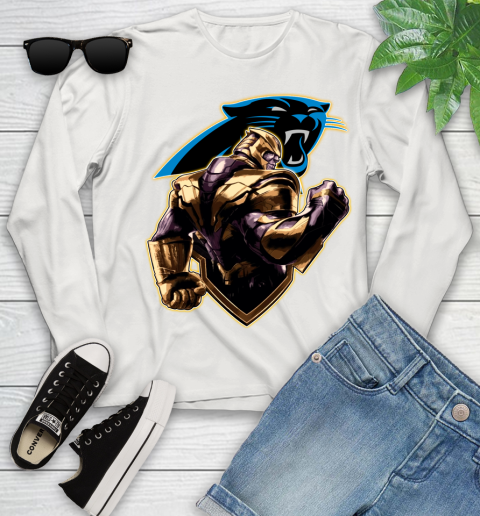 NFL Thanos Avengers Endgame Football Sports Carolina Panthers Youth Long Sleeve 12