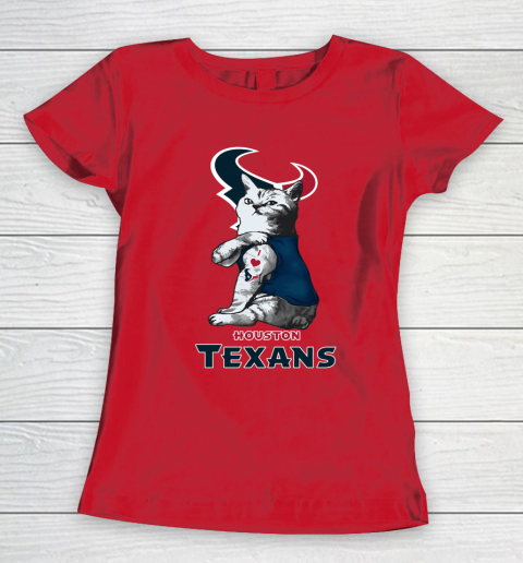 NFL Football My Cat Loves Houston Texans Women's T-Shirt 10 NFL Football My Cat Loves Houston Texans Women's T-Shirt - Image 10