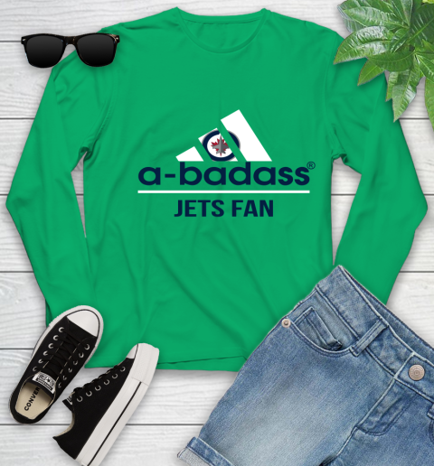 NHL A Badass Winnipeg Jets Fan Adidas Hockey Sports Youth Long Sleeve 7