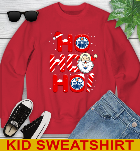 Edmonton Oilers NHL Hockey Ho Ho Ho Santa Claus Merry Christmas Shirt Youth Sweatshirt 7