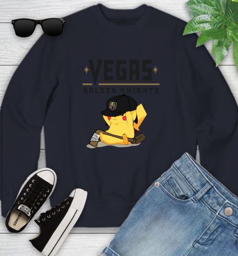 NHL Pikachu Hockey Sports Vegas Golden Knights Youth Sweatshirt 3