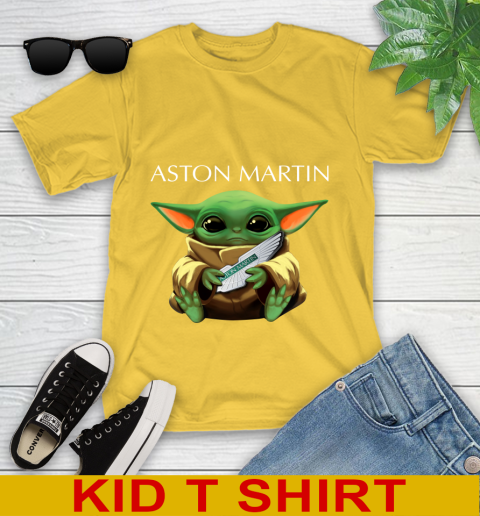 Star Wars Baby Yoda Hugs Aston Martin Car Shirt 105