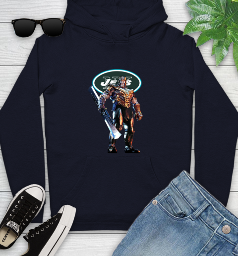 NFL Thanos Gauntlet Avengers Endgame Football New York Jets Youth Hoodie 4