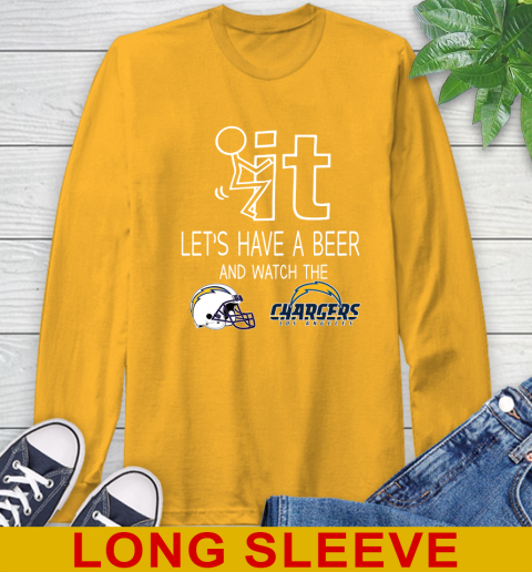 Los Angeles Chargers Football NFL Let's Have A Beer And Watch Your Team Sports Long Sleeve T-Shirt 2