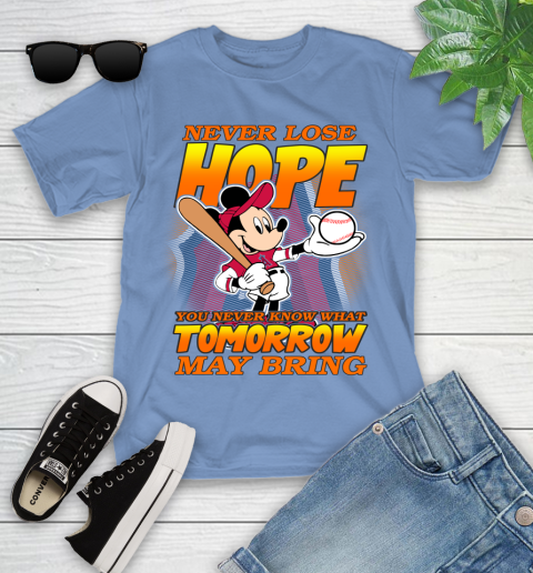 Los Angeles Angels MLB Baseball Mickey Disney Never Lose Hope Youth T-Shirt 15