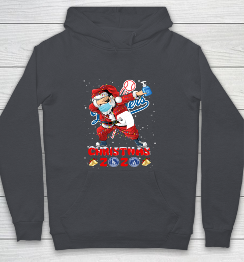 Los Angeles Dodgers Funny Santa Claus Dabbing Christmas 2020 MLB Youth Hoodie 5