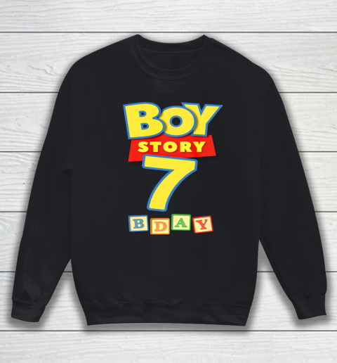 Toy Blocks Boy Story 7 Year Old Birthday Sweatshirt