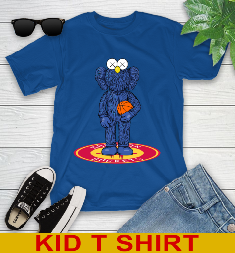 NBA Basketball Houston Rockets Kaws Bff Blue Figure Shirt Youth T-Shirt 9