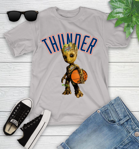 Oklahoma City Thunder NBA Basketball Groot Marvel Guardians Of The Galaxy Youth T-Shirt 12