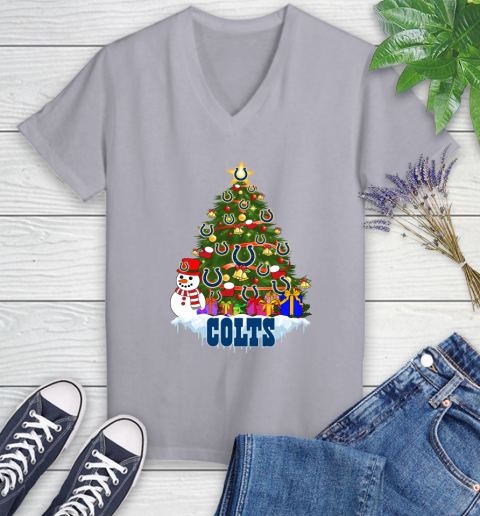 Indianapolis Colts Merry Christmas NFL Football Sports Women's V-Neck T-Shirt 4