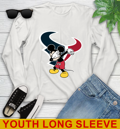 Houston Texans NFL Football Dabbing Mickey Disney Sports Youth Long Sleeve 12