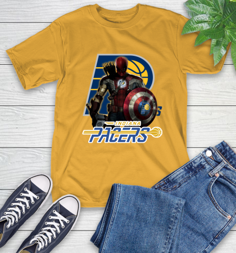 Indiana Pacers NBA Basketball Captain America Thor Spider Man Hawkeye Avengers T-Shirt 3