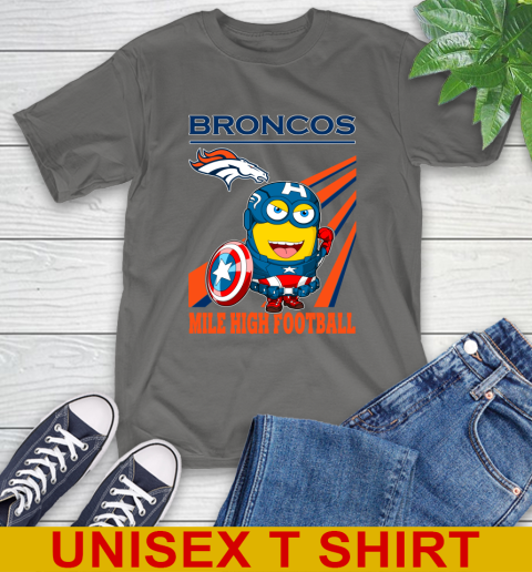 NFL Football Denver Broncos Captain America Marvel Avengers Minion Shirt T-Shirt - Image 11