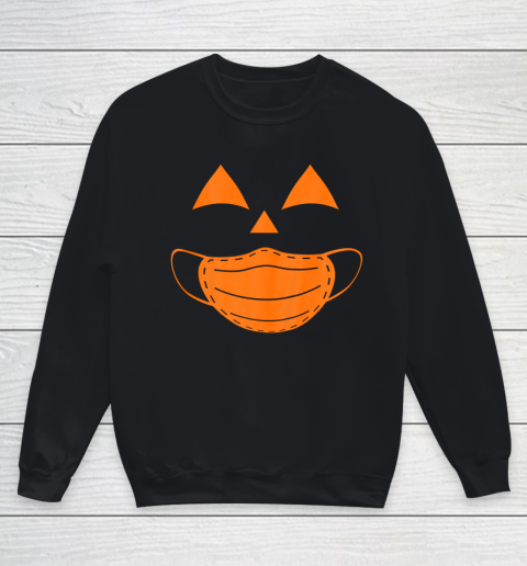 Funny halloween Pumpkin wearing a mask 2020 Jackolantern Youth Sweatshirt