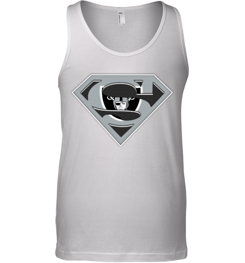 Oakland Raiders NFL LOGO Superman y2lo oakland raiders nfl logo superman unisex tank 17 front white