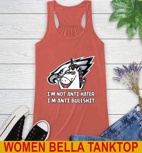 Philadelphia Eagles NFL Football Unicorn I'm Not Anti Hater I'm Anti Bullshit Racerback Tank 4