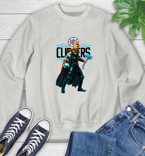 NBA Thor Avengers Endgame Basketball Los Angeles Clippers Sweatshirt 12