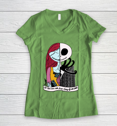 Jack and Sally  Blink 182 I Miss You Women's V-Neck T-Shirt 5