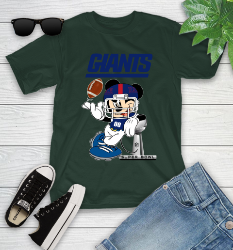 NFL newyork giants Mickey Mouse Disney Super Bowl Football T Shirt Youth T-Shirt 5