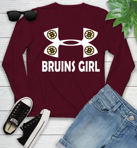 NHL Boston Bruins Girl Under Armour Hockey Sports Youth Long Sleeve 6