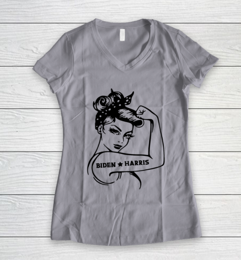 Biden Harris 2020  Joe Biden Kamala Harris Girl Empowerment Women's V-Neck T-Shirt 2