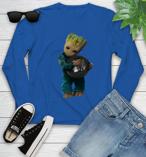 NHL Groot Guardians Of The Galaxy Hockey Sports Chicago Blackhawks Youth Long Sleeve 9