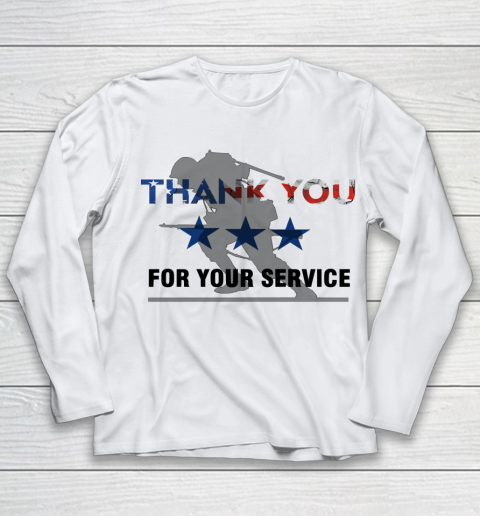 Veteran Shirt Memorial Day Thank You For Your Service Youth Long Sleeve