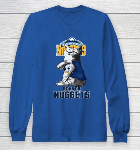NBA Basketball My Cat Loves Denver Nuggets Long Sleeve T-Shirt 6
