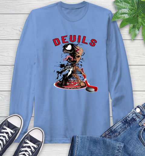 NHL New Jersey Devils Hockey Venom Groot Guardians Of The Galaxy Long Sleeve T-Shirt 11